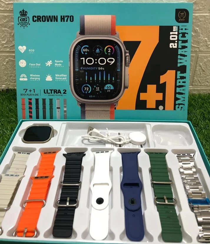 Buy Crown H70 Ultra 2 Smartwatch with 8 Straps At Best Price In Pakistan - Qureshi Products